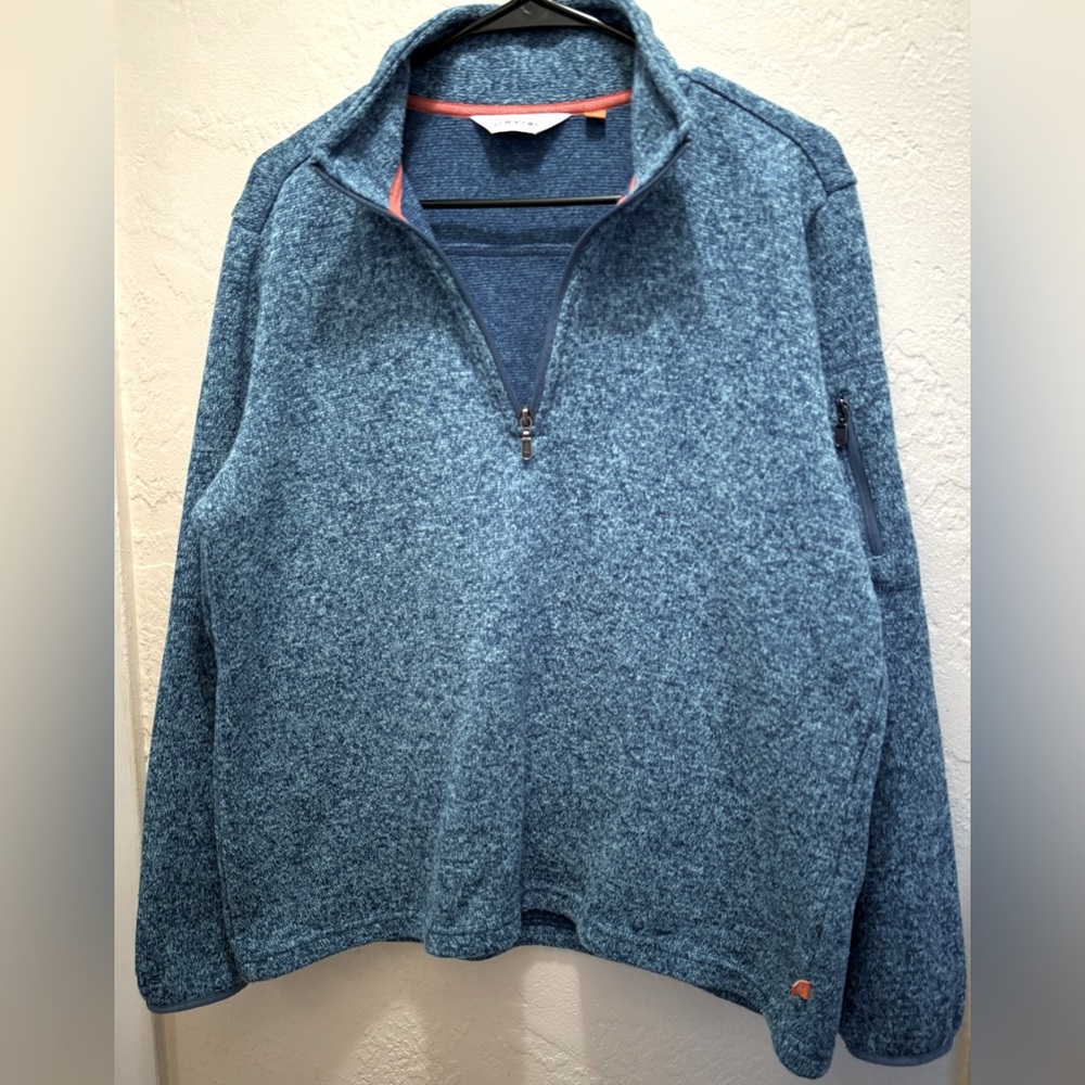 Orvis Blue Zip Up Sweater with Relaxed Fit